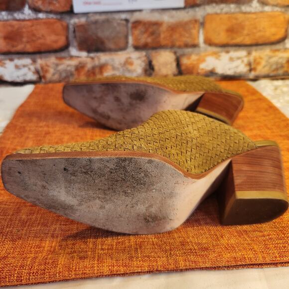 Matisse Basket Weave Leather Suede Block Heel Mule/Clog US Size 10 Anthropologie - Picture 7 of 11